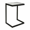 Discount 🛒 Uttermost Windell Black Iron On Glass Cantilever Side Table 😍