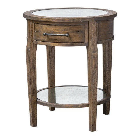 Deals ⭐ Uttermost Raelynn Weathered Pecan Wood Lamp Table 🔔