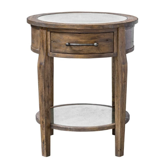 Deals ⭐ Uttermost Raelynn Weathered Pecan Wood Lamp Table 🔔 - Image 2