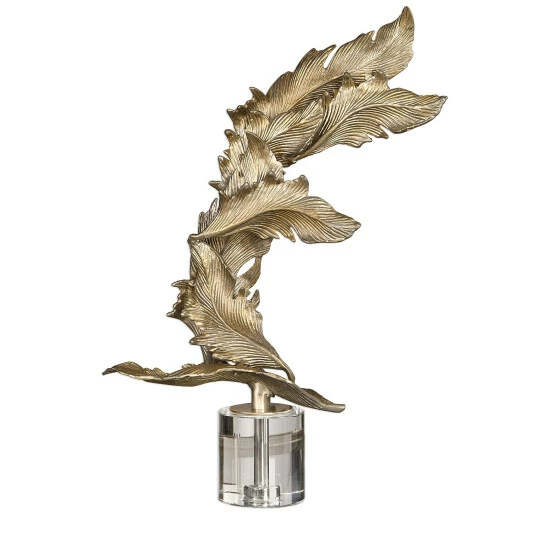 Flash Sale 😉 Uttermost Fall Leaves Antiqued Silver Champagne Sculpture 🥰