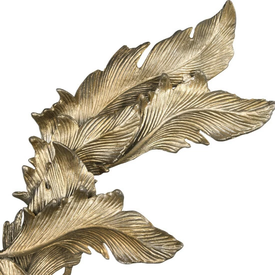 Flash Sale 😉 Uttermost Fall Leaves Antiqued Silver Champagne Sculpture 🥰 - Image 3