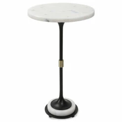 Flash Sale ๐ฏ Uttermost Sentry White Marble Accent Table - 13" Dia X 22" ๐ฅ
