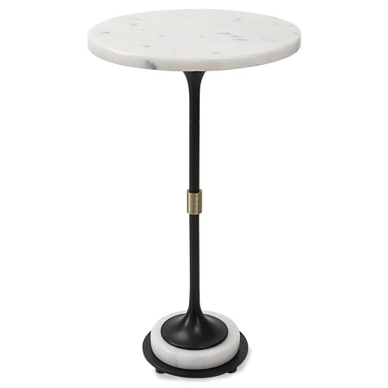 Flash Sale 💯 Uttermost Sentry White Marble Accent Table - 13" Dia X 22" 🔥