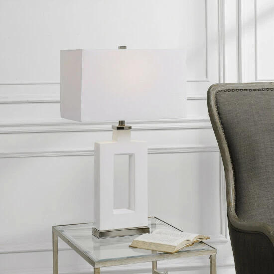 Flash Sale ⭐ Uttermost Entry Modern White Table Lamp 👏 - Image 6