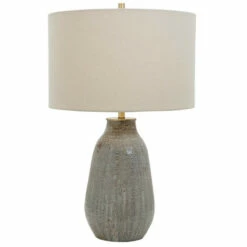 Budget ✨ Uttermost Monacan Grey Textured Table Lamp - 25.5"H 🎁