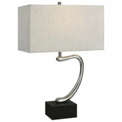 Hot Sale 😀 Uttermost Ezden Tarnished Silver Abstract Table Lamp - 25.5"H 🧨