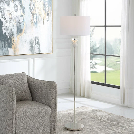 New 😍 Uttermost Exposition Nickel Floor Lamp - 17"W X 65"H X 17"D 🤩 - Image 2