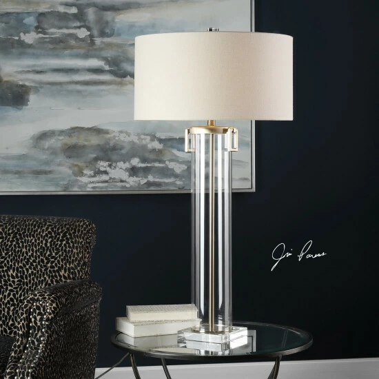 Wholesale 🔥 Uttermost Monette Brushed Nickel Tall Cylinder Table Lamp 🌟 - Image 2