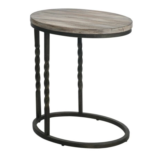 Best Pirce 👏 Uttermost Tauret Cantilever Textured Aged Steel Side Table ✨