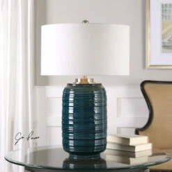 Buy ⭐ Uttermost Delane Dark Teal Table Lamp ❤️