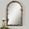 New 🤩 Uttermost Paza Antique Gold Branch Framed Arched Mirror - 25.5x36.75x2.5 🔥