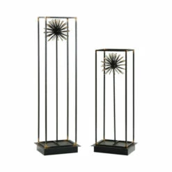 Outlet 💯 Uttermost Flowering Dandelions Aged Black Sculptures (Set Of 2) ✨