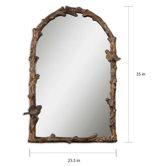 New π€© Uttermost Paza Antique Gold Branch Framed Arched Mirror - 25.5x36.75x2.5 π₯ - Image 3