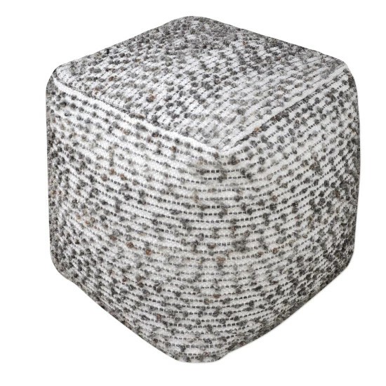 Budget ๐ Uttermost Valda Wool Pouf Ottoman Brown ๐ - Image 3
