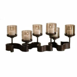 Outlet 🛒 Uttermost Ribbon Antiqued Bronze Metal Candleholders ✨