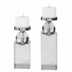 Deals 💯 Uttermost Lucian Nickel Candle Holders (Set Of 2) 🛒