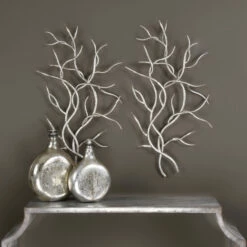Budget ๐ Uttermost Silvertone Iron Branches Wall Art (Set Of 2) โจ