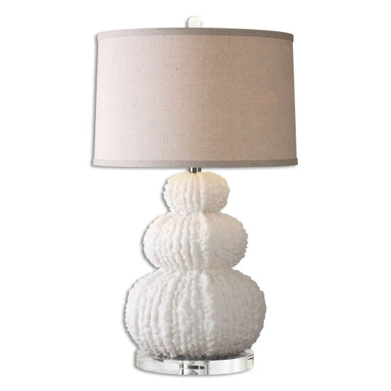 Best deal 👏 Uttermost Fontanne 1-light Textured Shell Ivory Table Lamp ⌛