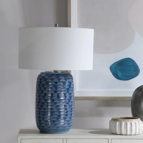 Coupon 🔔 Uttermost Sedna Blue Table Lamp 😍 - Image 6