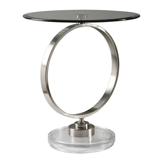 Best deal π Uttermost Dixon Brushed Nickel Plated Accent Table π―