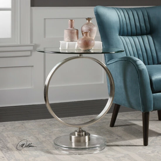 Best deal π Uttermost Dixon Brushed Nickel Plated Accent Table π― - Image 4