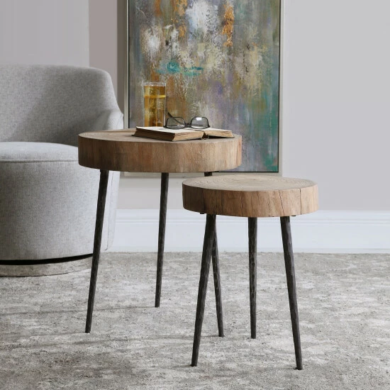 New 👏 Uttermost Samba Wood Nesting Tables (Set Of 2) 🛒 - Image 4