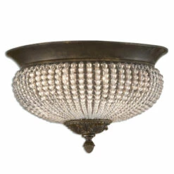 Buy 💯 Uttermost Cristal De Lisbon 2-light Oil Rubbed Bronze Flush Mount 😍