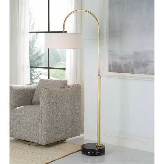 Deals ✔️ Uttermost Huxford Brass Arch Floor Lamp - 27"W X 68.5"H X 17"D 🔔 - Image 2