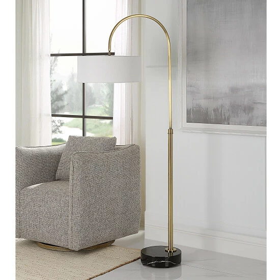 Deals ✔️ Uttermost Huxford Brass Arch Floor Lamp - 27"W X 68.5"H X 17"D 🔔 - Image 3