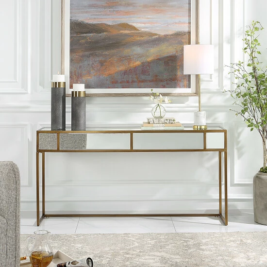 Best Sale ๐ Uttermost Reflect Mirrored Console Table - 62"W X 32"H X 14"D ๐ - Image 2