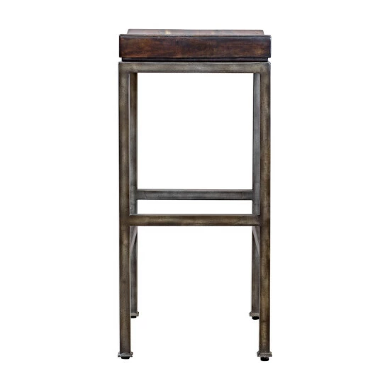 Coupon 💯 Uttermost Beck Dark Walnut Industrial Bar Stool ⭐ - Image 3