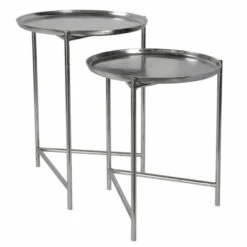 Best Sale 🤩 Uttermost Burnett Nesting Tables (Set Of 2) Dark Nickel ❤️