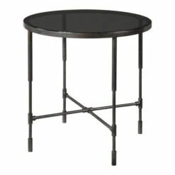 Hot Sale 😀 Uttermost Vande Aged Steel Accent Table 🎁