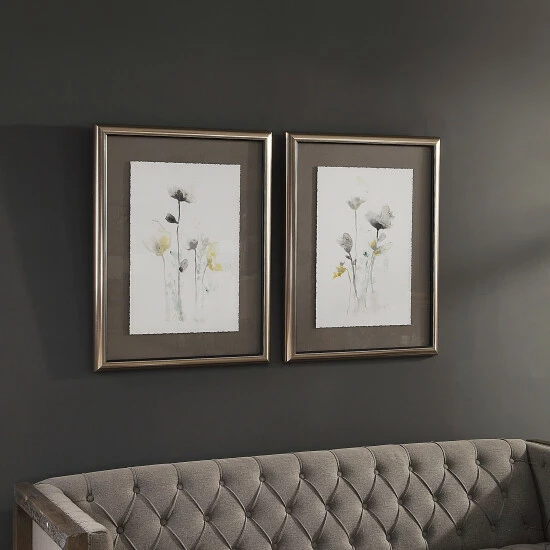 New 🎉 Uttermost Stem Illusion Floral Arts (Set Of 2) - Grey 😍 - Image 4