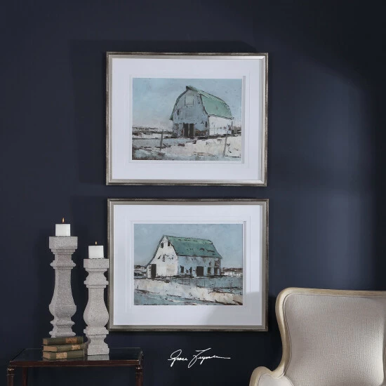 Promo ๐ Uttermost Plein Air Barns Framed Prints (Set Of 2) - Blue โจ - Image 5