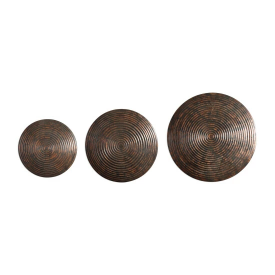 Discount ๐ Uttermost Hanneli Ribbed Bronze Circles Wall Decor (Set Of 3) โ๏ธ - Image 2