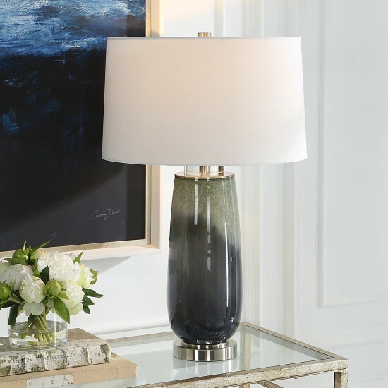 Best Pirce ๐ Uttermost Campa Gray-Blue Table Lamp - 17"x28"x17" โจ - Image 2