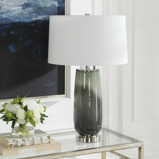 Best Pirce ๐ Uttermost Campa Gray-Blue Table Lamp - 17"x28"x17" โจ - Image 3