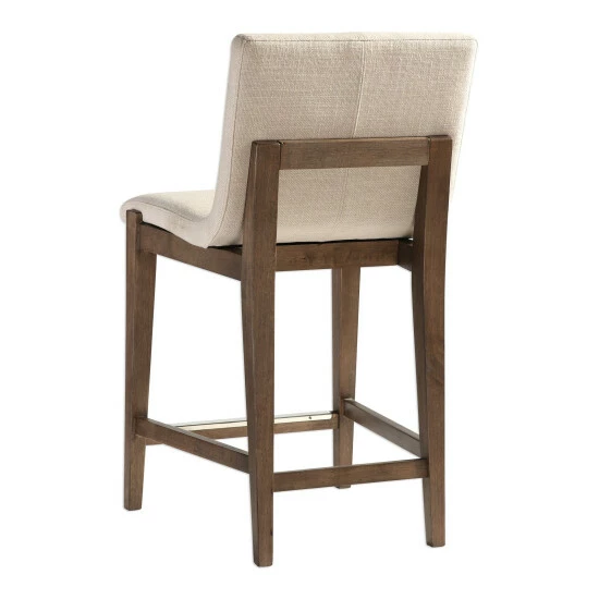Promo ๐ Uttermost Klemens Light Walnut And Neutral Linen Counter Stool ๐ - Image 3