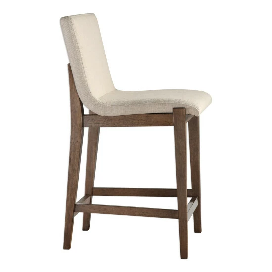 Promo ๐ Uttermost Klemens Light Walnut And Neutral Linen Counter Stool ๐ - Image 4