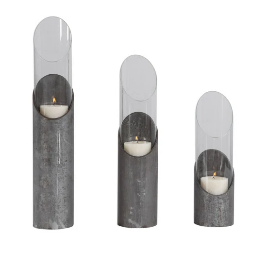 Best Pirce ๐ Uttermost Karter Iron And Glass Candleholders (Set Of 3) ๐งจ - Image 2