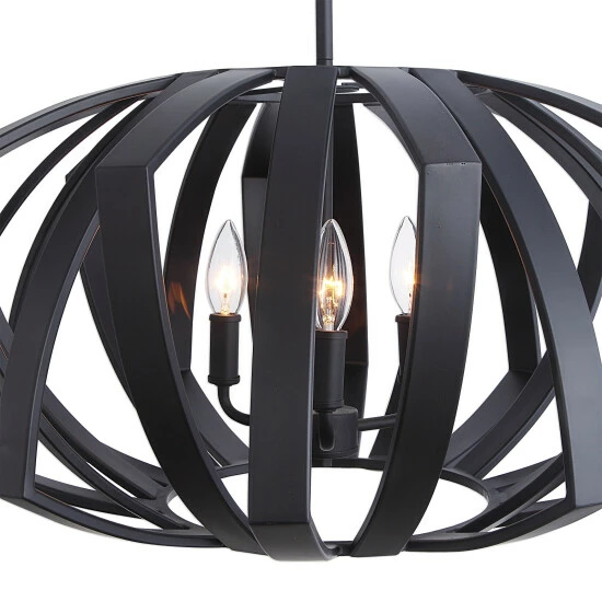 Cheapest ✔️ Uttermost Thales Matte Black 3-light Pendant ✨ - Image 4