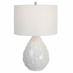 Promo 🎁 Uttermost Loop White Glaze Table Lamp - 16 W X 25 H X 16 D (inches) 💯