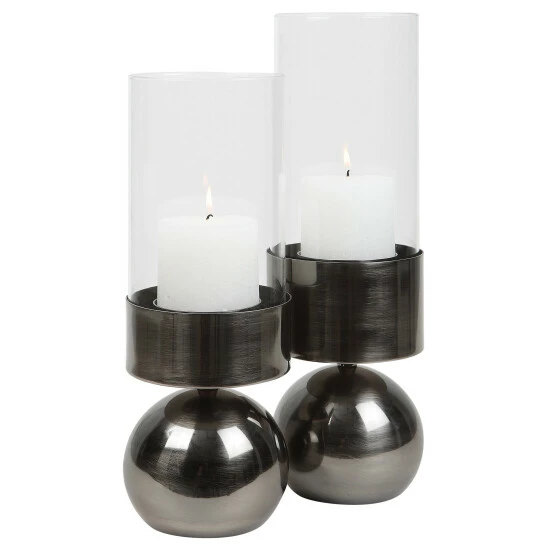 Buy ๐ Uttermost Tilston Gunmetal Candleholders, Set/2 - 4.75"x4.75"x15.5" ๐