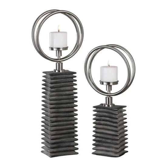 Best reviews of ๐ฅฐ Uttermost Eugenio Textured Aged Black Candleholders (Set Of 2) ๐