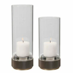 Outlet 😉 Uttermost Sandringham Brushed Brass Candleholders (Set Of 2) 😀