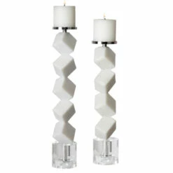 Best reviews of ⌛ Uttermost Casen White Marble Cube Candleholders (Set Of 2) - Large: 3x19x3, Small: 3x16x3 😉
