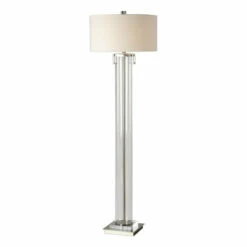 Budget โญ Uttermost Monette Brushed Nickel Acrylic Tall Cylinder Floor Lamp ๐