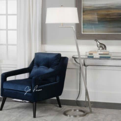 Budget โ Uttermost Ordino Modern Nickel Floor Lamp ๐