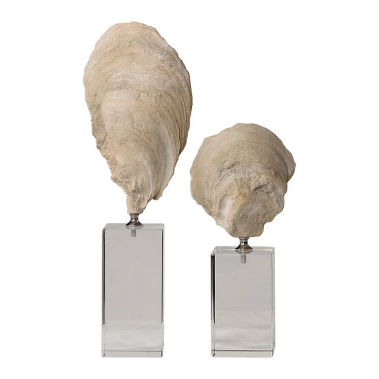 Best Pirce 🔔 Uttermost Oyster Aged Ivory Shell Sculptures (Set Of 2) 👍 - Image 2